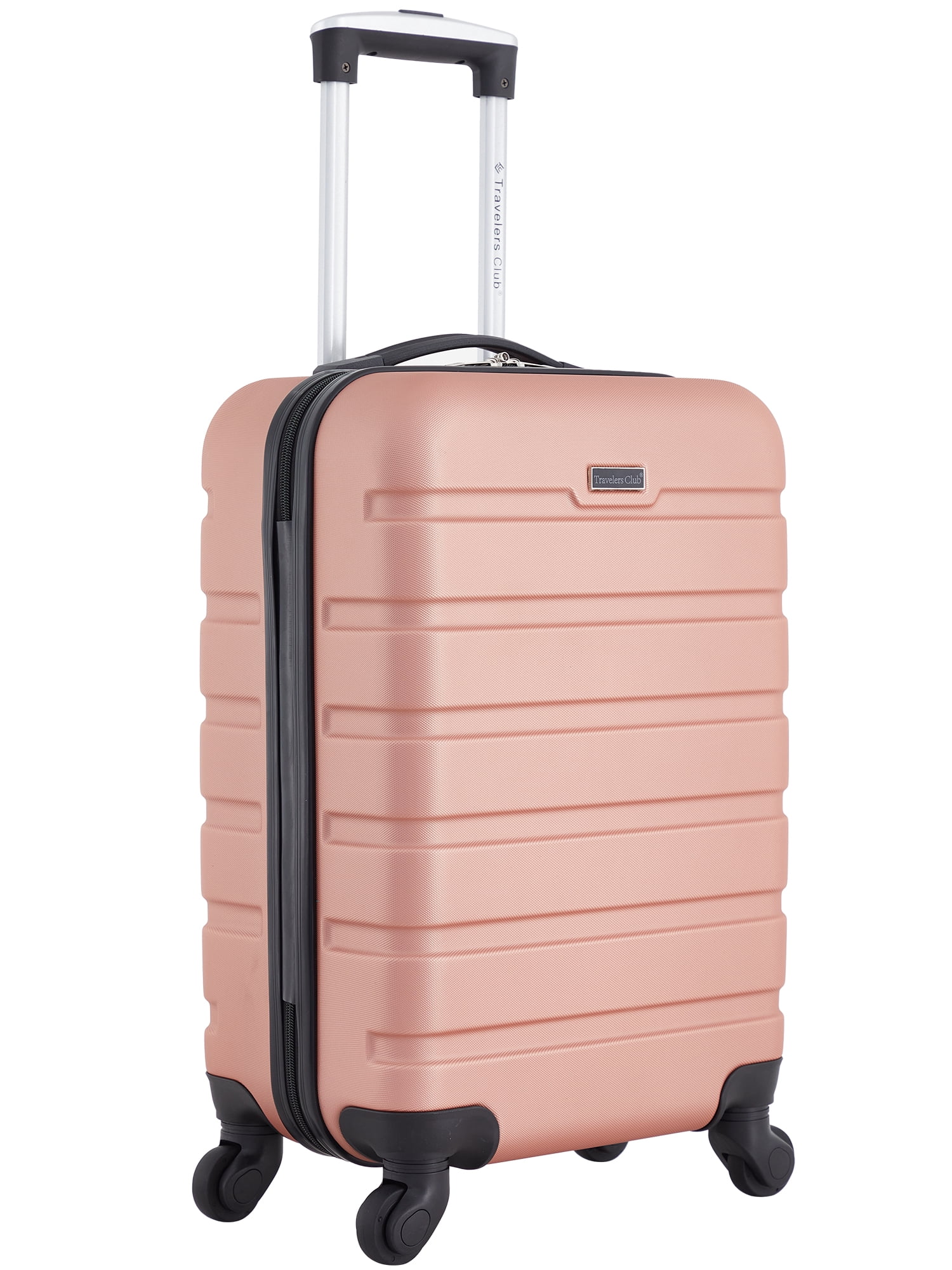 Travelers Club 20" Hard Side Rolling Carry-on Luggage for Travel- Rose Gold