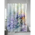 thumbnail image 5 of Fsddascl Purple Lavender Shower Curtain Set - Small 36" x 72" Washable Bathtub Curtain with 12 Hooks, Spring Flower Pastoral Bike Rustic Waterproof Fabric Stall Shower Curtains for Bathroom/Bathtub, 5 of 6