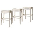 thumbnail image 1 of Maven Lane Adrien Backless Saddle Kitchen Bar Stool, White Oak, Set of 3, 1 of 6