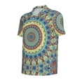 thumbnail image 3 of Daiia Round Mandala1 Pattern Men’s Polo Shirts,Solid Deck Shirt,Classic Fit, Breathable Cotton Polo for Casual and Sport Wear-Large, 3 of 9