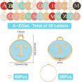 thumbnail image 2 of 1 Box 26 Set Drink Identifiers Markers Wine Glass Tag Charms Including Alphabet Letter Alloy Enamel Pendants Brass Charm Rings Jump Rings for Party Favors Family GatheringColorful, 2 of 9