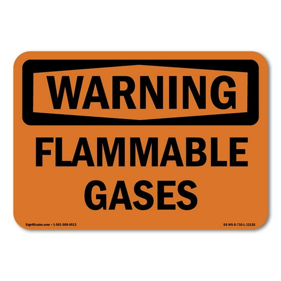 OSHA WARNING Sign - Flammable Gases | Plastic Sign | Protect Your Business, Construction Site, Warehouse & Shop Area | Made in the USA