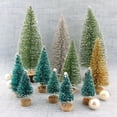 thumbnail image 3 of 5 uds pequeño árbol de Navidad decorado pino cedro sobre seda de sisal azul-verde oro plata y rojo mini adornos para árbol de Navidad, 3 of 4
