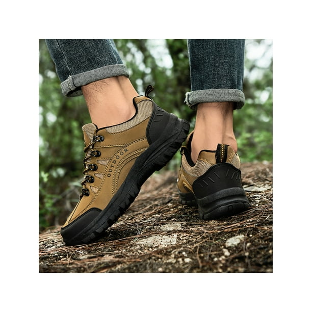 LUXUR Mens Hiking Shoe Sport Walking Shoes Outdoor Sneakers Lightweight Trekking Sneaker Men s Brown 10.5