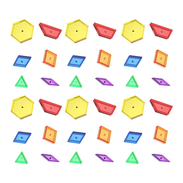 Bunblic Semitransparent Pattern Blocks Shapes Color Building Blocks Sorting Learning Color Solids Sensory Toy for Activity Classroom Flat Shaped