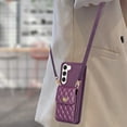 thumbnail image 6 of Dteck Wallet Case for Samsung Galaxy S23, Cute Luxury Bag Design, Elegant Purse Flip Card Pouch Cover Soft PU Leather Case with Shoulder Strap,Deep Purple, 6 of 6