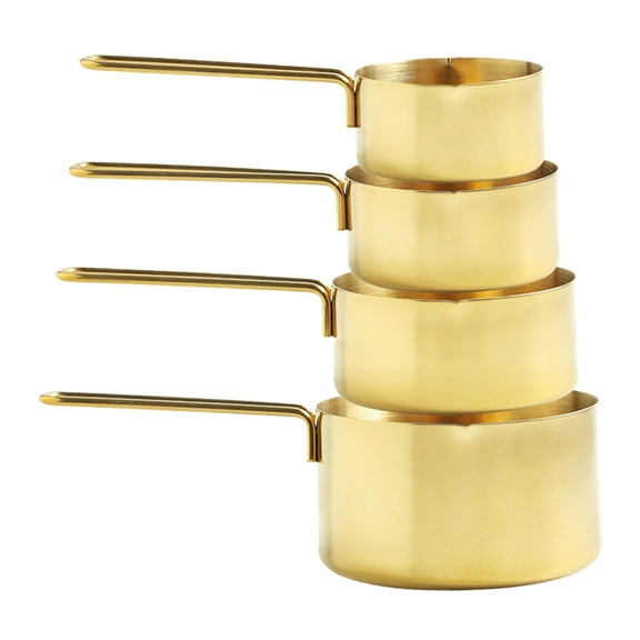 Raindrops 4-Piece Stainless Steel Measuring Cups Set with Golden Finish for Cooking and Baking