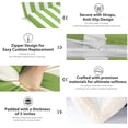 thumbnail image 2 of 72" ×21" Outdoor Chaise Lounge Cushion, 3" Thick High-Density Foam Fill, with Removable Headrest, Waterproof Fade Resistant, Replacement Cushion for Lawn Pool (Grass Green White Stripes 1PC), 2 of 7