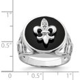 thumbnail image 3 of Sterling Silver Rhodium Plated Cz Black Onyx Ring (Size 11) Made In Thailand qr4441-11, 3 of 5