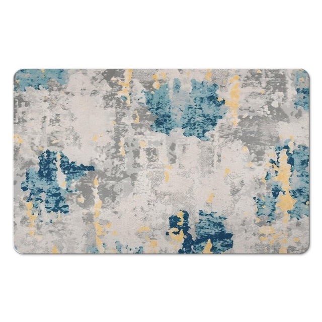 Quinn Beige Area Rug Runner: 20x32 inch, Non-Slip, Low Pile, Stain Resistant, Machine Washable - Modern Abstract Design for Living Room, Bedroom, Kitchen, Bathroom