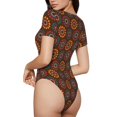 thumbnail image 3 of Haiem 60s and 70s Aesthetic1 Women's Crew Neck Short Sleeve Bodysuit Tops Stretchy Slim Basic-X-Large, 3 of 8