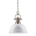 thumbnail image 3 of Yep by Golden Lighting Duncan 1-light 14in Chain Hung Pendant in Aged Brass and White shade, 3 of 3