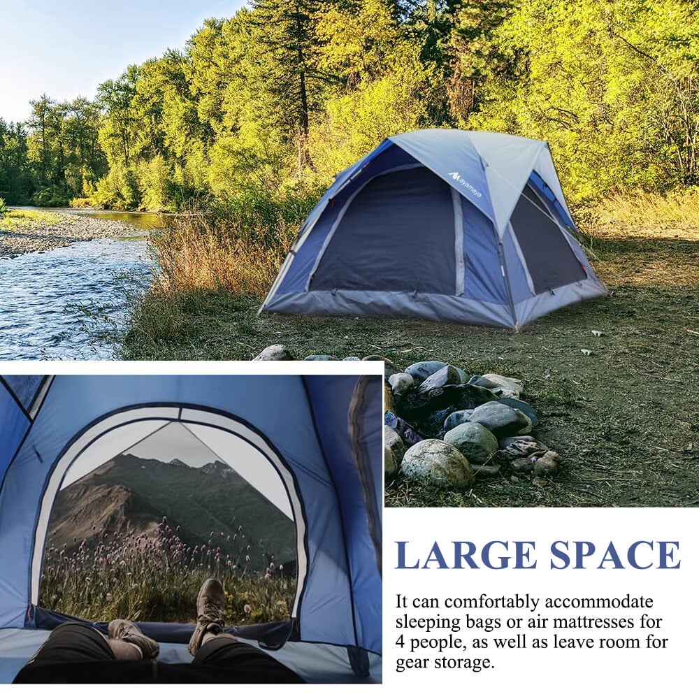 ASTRAEA 3-4 Person Tents for Camping, Outdoor Waterproof Dome Family Tents with Removable Rainfly Easy Set Up for Backpacking Hiking Travelling