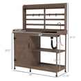 thumbnail image 2 of Olurrisa Potting Bench,Wooden Potting Bench with Storage, Sink, Water Tap, 2 of 6