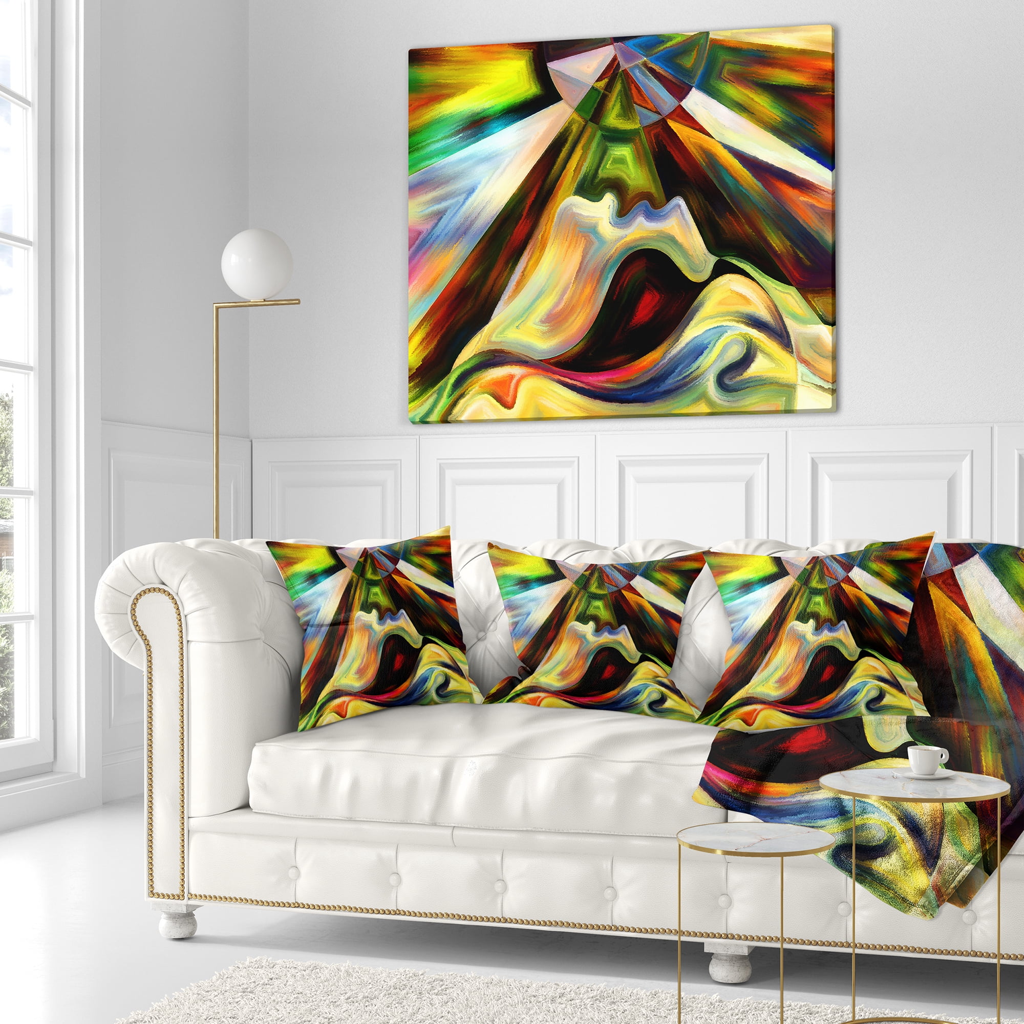 Designart Origin of Imagination - Abstract Throw Pillow - 16x16
