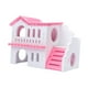 thumbnail image 4 of Jaula para dormir para animales pequeños, juguetes para hacer ejercicio, hábitat, área de anidación, dos capas blanco rojo, 4 of 9