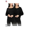 thumbnail image 5 of Women's Solid Stretch Dolman Tops (Pack of 2) Lightweight and Relaxed Fit, 5 of 5