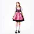 thumbnail image 5 of Kids Lace Maid Oktoberfest Costume Dress, Short Sleeve Girls Summer Festival Casual Apparel Dresses for Little Girls 3-11 Years Hot Pink 9-10 Years, 5 of 8