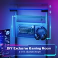 thumbnail image 4 of Upgo 47" Gaming Desk with Adjustable Storage Rack & LED Lights, Power Outlets for Adult and Teen,Blue border, 4 of 8