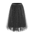 thumbnail image 1 of Faldas Largas para las Mujeres de Verano Estrella Impresión en Capas Pastel Malla Lentejuelas Irregular Media Longitud Maxi, 1 of 5