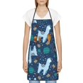 thumbnail image 3 of Easygdp Alpaca Astronaut in Space Apron Waterdrop Resistant with 2 Pockets,Oil Resistant Cooking Kitchen Chef Apron for Women Men, 3 of 7