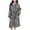 Gray, variant on Plush Soft Hooded Robes for Women, Striped Printed Fleece Womens Robe Cozy Warm Bathrobe Luxury Hotel Spa Robe
