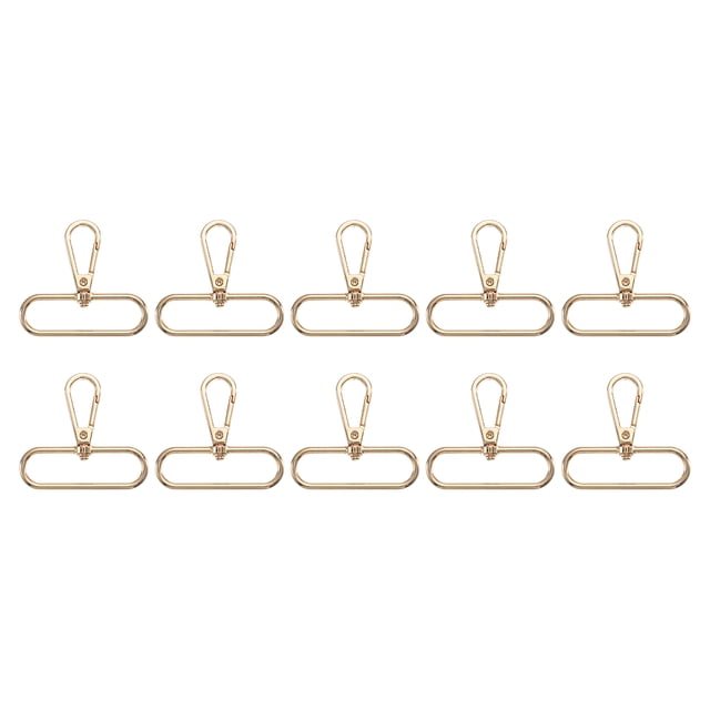 Uxcell 10 pack Swivel Clasps, 2" Oval Ring Lobster Clasp Claw Push Gate Snap Hook, Gold
