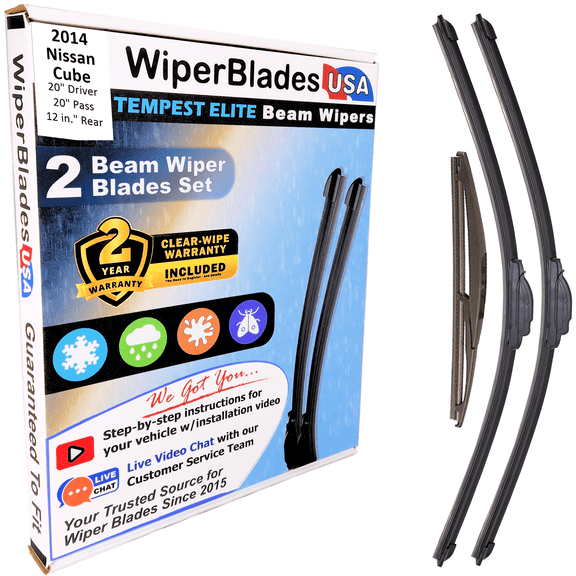 2014 Nissan Cube Beam Wiper Blades Wipers w/2yr Warranty (Set of 3) w/Rear Wiper