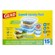 Glad Food Storage Containers, Variety Pack, 15 Ct