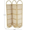 thumbnail image 3 of DecMode 51" x 71" Light Brown Rattan Geometric Woven Arched Oval 3 Panel Room Divider Screen, 1-Piece, 3 of 9