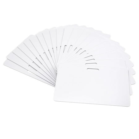 500PCS-Premium Blank PVC Cards with Slot Punch on Long Side, CR80 30Mil (CR8030) Horizontal Slot Punch Blank Credit Cards for Business Office Photo ID Badge Printers