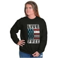 thumbnail image 5 of Live Free Geometric American Flag USA Unisex Plus Fleece Graphic Sweatshirt Brisco Brands 2X, 5 of 6