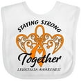 thumbnail image 3 of Inktastic Leukemia Awareness Staying Strong Together and Orange Ribbon Boys or Girls Baby Bib, 3 of 4