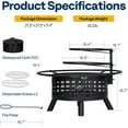 thumbnail image 3 of SPECSTAR 36" Outdoor Firepit and 2-Grill, with Removable Cooking Swivel BBQ Grill for Backyard Bonfire Patio, 3 of 7