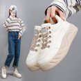 thumbnail image 2 of Zapatos de mujer de pan, zapatos de estudiante de primavera, de moda, de suela gruesa, blancos, zapatos casuales, 2 of 6