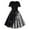 #0233-Black, variant on Women's Vintage Dress 50s Swing Retro Church Dress Audrey Hepburn Wedding Guest Dresses Flared Cocktail Party Dress