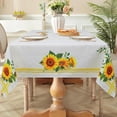 thumbnail image 4 of Spring Summer Tablecloth 60×84 inch, Waterproof Sunflower Table Cloth Washable, Stain Resistant Cloth Table Cover for Party Picnic Dinner Decor (Sunflower), 4 of 6