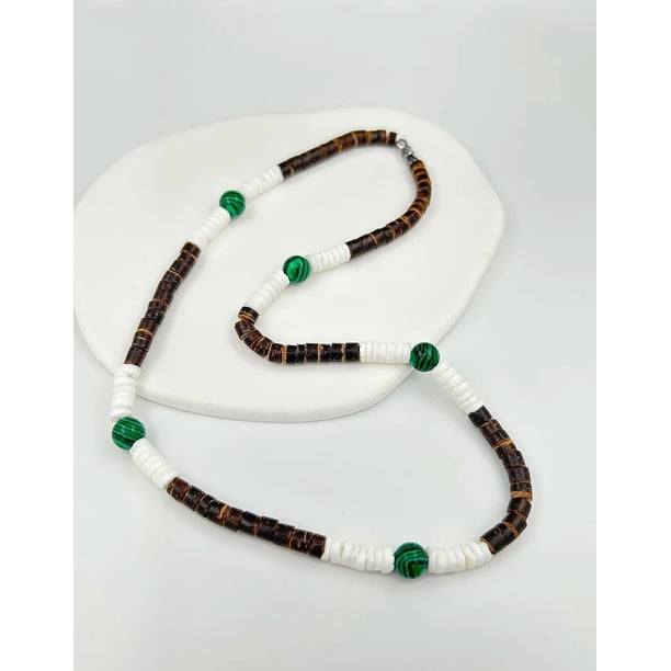 Collar de concha de coco Natural para hombres y mujeres, collar de moda retro africano con cuentas para surfear en la playa, joyería tribal