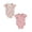 Pink 1PCS & Beige 1PCS, variant on 2 Pack Baby Side Snap Kimono Bodysuits, Cute Bow & Heart Print Ribbed Short Sleeve Triangle , Breathable Summer Belly Protection Rompers Unisex Newborn Boys Girls