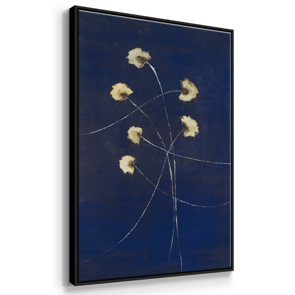 Indigo 2 Framed Premium Gallery Wrapped Canvas - Ready to Hang - 17 x 25 - Black Floating Frame