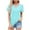 Light Blue, variant on Jewelreauty Womens V Neck Tunic Tops Casual Lace Short Sleeve Loose Fit Blouses Summer Solid Color Shirts (S, White)