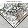 thumbnail image 5 of ZACOO 5x7 Area Rug Vintage Medallion Rug Oriental Floral Print Floor Cover for Living Room Bedroom Non-Slip Non-Shedding Washable Rug, Gray Black, 5 of 7