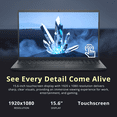 thumbnail image 5 of Dell Inspiron 15.6" FHD Touchscreen Laptop, AMD Ryzen 5 7530U, 32GB RAM, 2TB Storage(1TB SSD+1TB Docking Station Set), AMD Radeon Graphics, Windows 11 Home, Black, 5 of 10