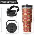 thumbnail image 4 of Christmas 30oz Handheld Travel Tumbler with Handle – Double Wall Stainless Steel Insulated Cup, Flip Straw Lid, Leak-Proof & BPA-Free for Hot and Cold Drinks – Durable Coffee & Juice Mug Black, 4 of 7