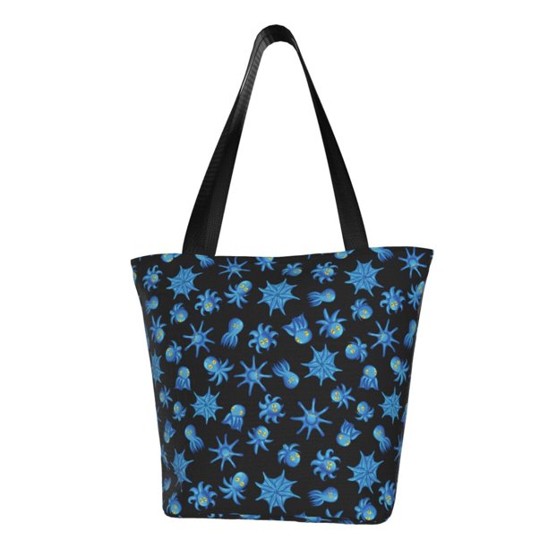 Fotbe Blue Octopus Bolsa de Playa con Estampado, Bolsa de Hombro, Bolsa de Mano Espaciosa, Bolsa de Viaje Ligera, Bolsa de Compras Versátil