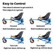 Hoverboard Seat Attachment Kids Go Kart Hover Board Accessories with Suspension for Self Balancing Scooter, Adjustable Length, Compatible with 6'' 8.5'' 10'', Fits All Ages, Blue