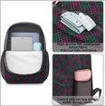 thumbnail image 4 of Green and Pink Checkered Pattern 17" School Backpacks for Teens,Waterproof Oxford Fabric,S-Shape Padded Straps for School,Travel,Hiking,Camping, 4 of 6