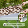thumbnail image 6 of Brown Footballs on Beige Pattern Square Fitted Tablecloth with Elastic Edge,Square Table Cover,Washable Elastic Table Cover for Home Kitchen Party Decor 34"x34", 6 of 6