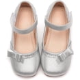 thumbnail image 3 of kkdom Girls Mary Jane Dress Shoes Ballet Flats for Girl Wedding Party School Shoes Silver Size 4 Big Kid, 3 of 6