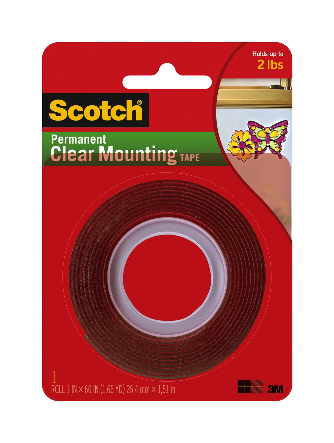 Scotch Clear Double Sided Mounting Tape 1 X 60 1 Roll Walmart Com